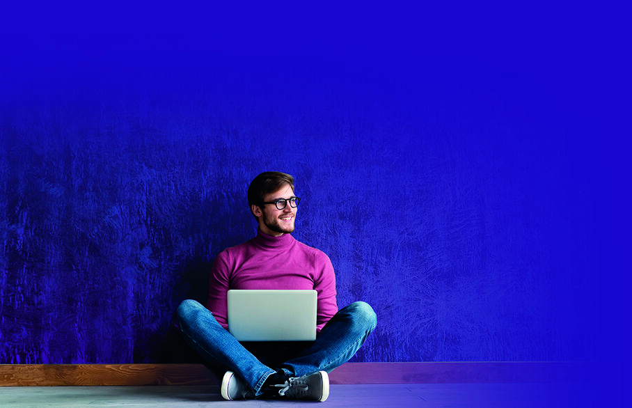Man and laptop