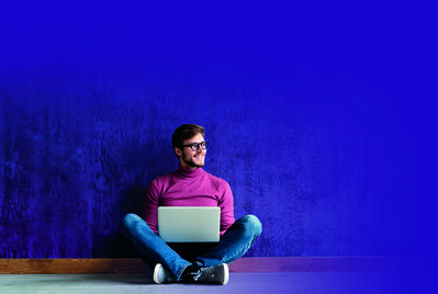 Man and laptop